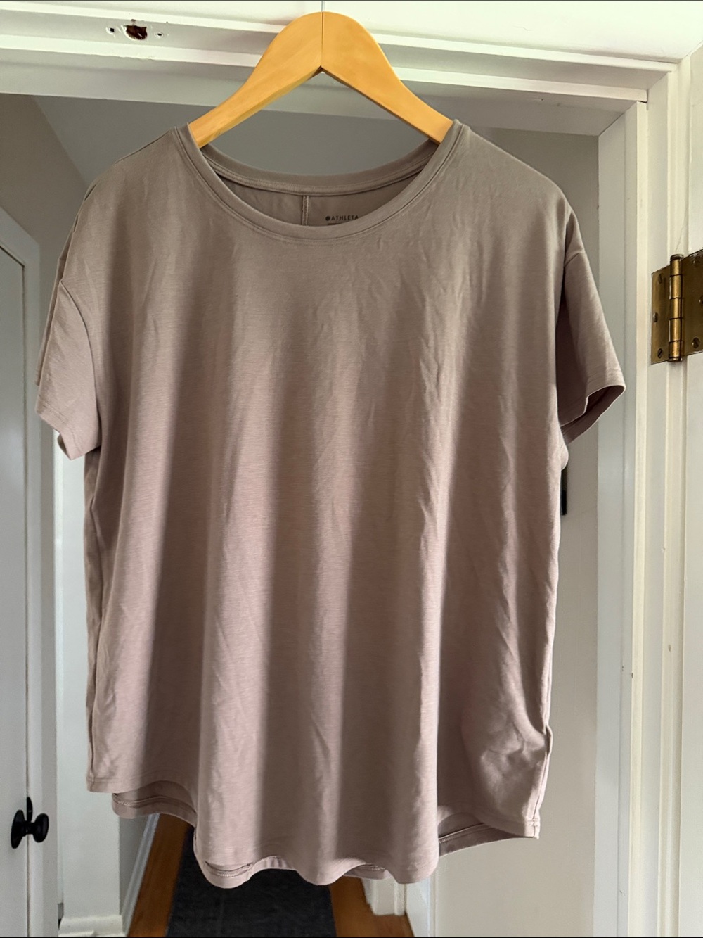 Athleta Short Sleeve Crew Tee in Taupe